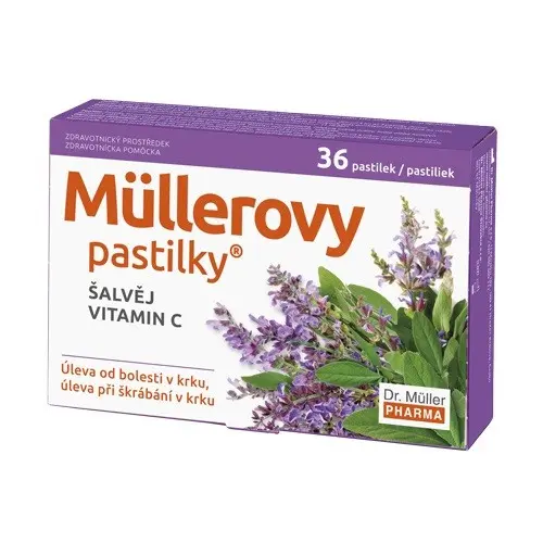 Dr. Müller Pastilky se šalvějí a vitamínem C 36 ks