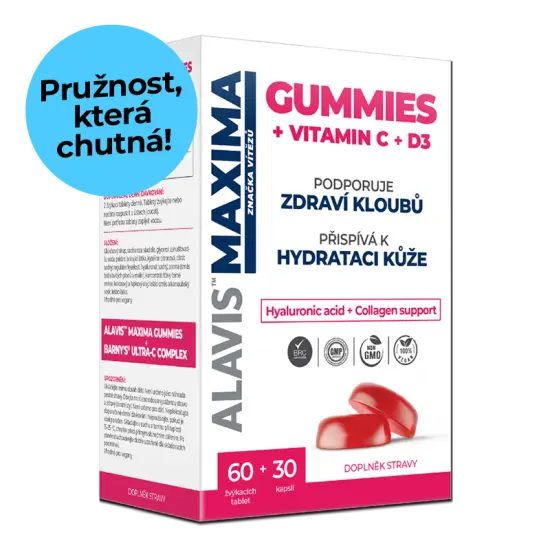 Alavis Maxima Gummies Kyselina Hyaluronová Vit Cd3 60 žvýkacích Tablet 30 Kapslí Alphegacz 4436