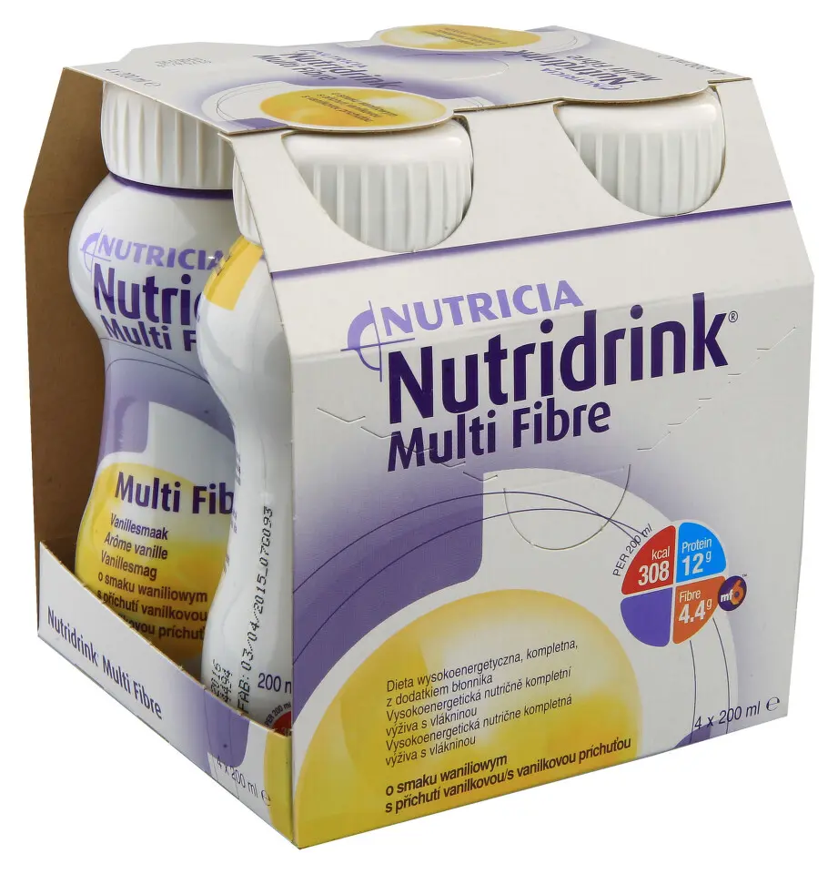 Nutridrink Multi Fibre s příchutí vanilkovou por.sol. 4 x 200 ml