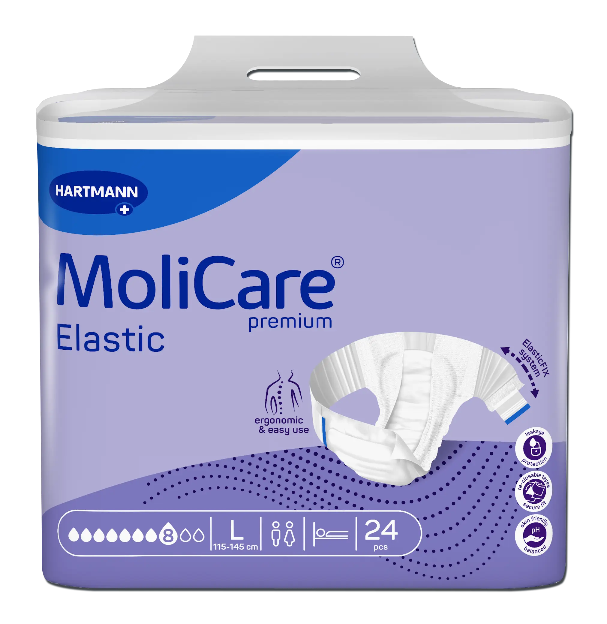 Molicare Elastic 8 Kapek L, 24 ks